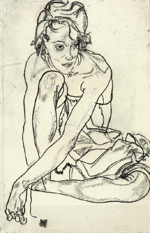 Egon Schiele Squatting Woman oil painting picture